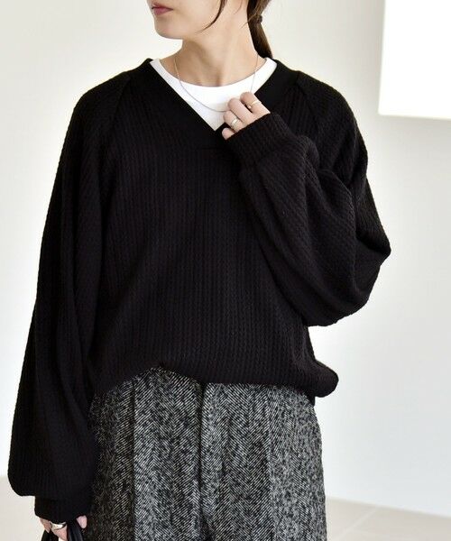 SHIPS / シップス カットソー | quaranciel:〈手洗い可能〉ケーブル ジャージー Vネック プルオーバー | 詳細12