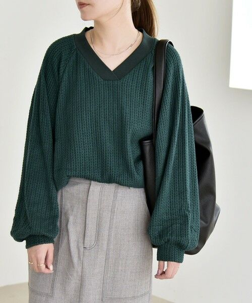 SHIPS / シップス カットソー | quaranciel:〈手洗い可能〉ケーブル ジャージー Vネック プルオーバー | 詳細21