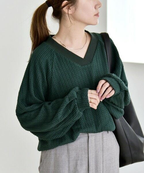 SHIPS / シップス カットソー | quaranciel:〈手洗い可能〉ケーブル ジャージー Vネック プルオーバー | 詳細23