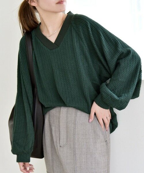 SHIPS / シップス カットソー | quaranciel:〈手洗い可能〉ケーブル ジャージー Vネック プルオーバー | 詳細26