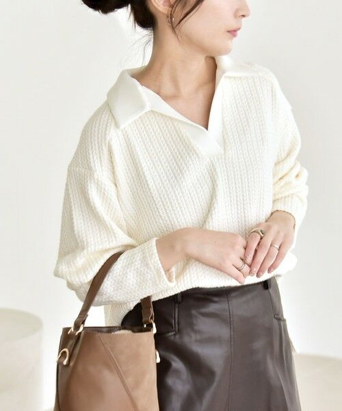 SHIPS / シップス カットソー | quaranciel:〈手洗い可能〉ケーブル ジャージー ラガー プルオーバー | 詳細4