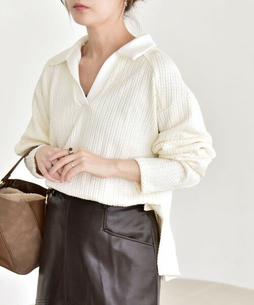 SHIPS / シップス カットソー | quaranciel:〈手洗い可能〉ケーブル ジャージー ラガー プルオーバー | 詳細5