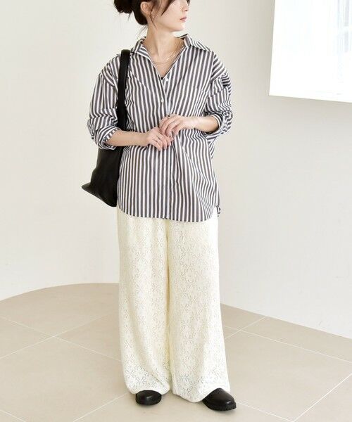 SHIPS / シップス その他パンツ | quaranciel:〈洗濯機可能〉フラワー レース ワイド パンツ | 詳細1