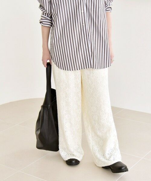 SHIPS / シップス その他パンツ | quaranciel:〈洗濯機可能〉フラワー レース ワイド パンツ | 詳細3