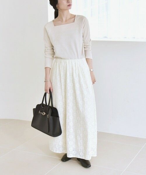 SHIPS / シップス ロング・マキシ丈スカート | quaranciel:〈洗濯機可能〉フラワー レース フレア スカート | 詳細1