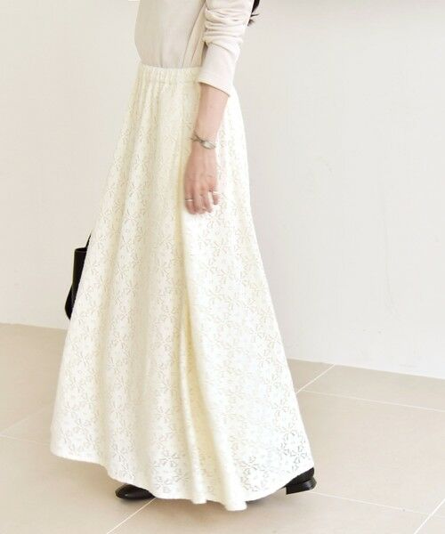 SHIPS / シップス ロング・マキシ丈スカート | quaranciel:〈洗濯機可能〉フラワー レース フレア スカート | 詳細7