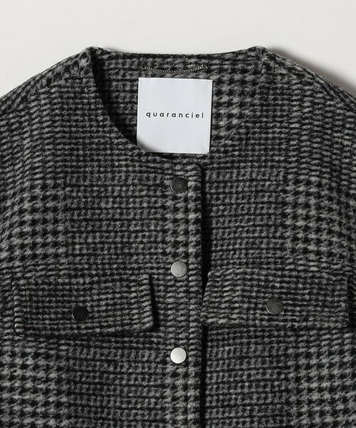 SHIPS / シップス ノーカラージャケット | quaranciel: ボンディング チェック ノーカラー ショート ジャケット | 詳細12