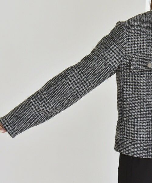 SHIPS / シップス ノーカラージャケット | quaranciel: ボンディング チェック ノーカラー ショート ジャケット | 詳細21