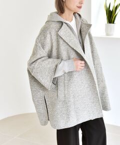 SHIPS / シップス その他アウター | quaranciel: スライバー ウール ミックス ノーカラー ケープ ハーフ コート