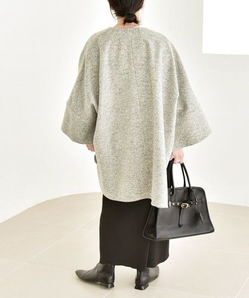 SHIPS / シップス その他アウター | quaranciel: スライバー ウール ミックス ノーカラー ケープ ハーフ コート | 詳細12