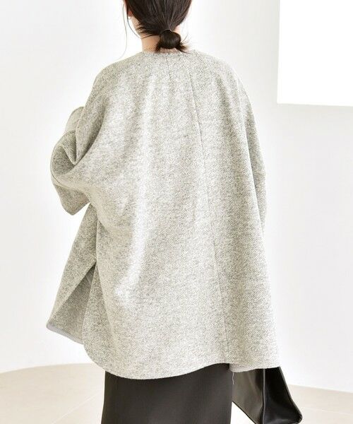 SHIPS / シップス その他アウター | quaranciel: スライバー ウール ミックス ノーカラー ケープ ハーフ コート | 詳細15