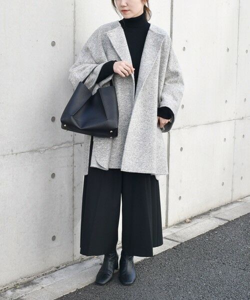 SHIPS / シップス その他アウター | quaranciel: スライバー ウール ミックス ノーカラー ケープ ハーフ コート | 詳細16