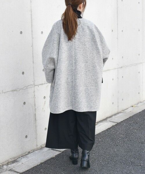 SHIPS / シップス その他アウター | quaranciel: スライバー ウール ミックス ノーカラー ケープ ハーフ コート | 詳細17