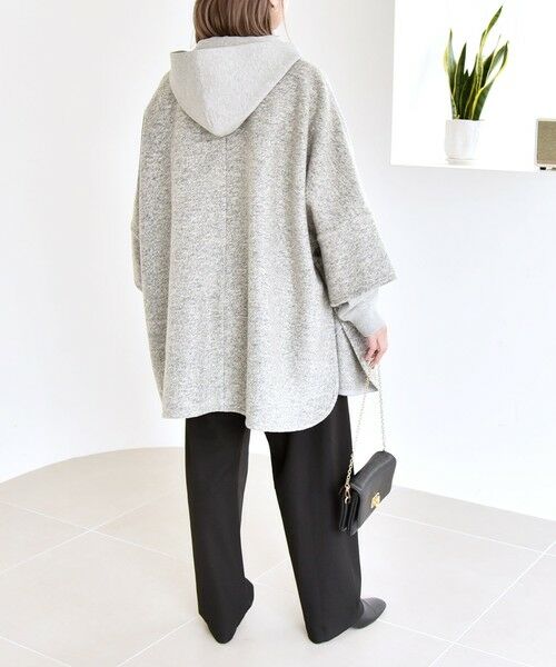 SHIPS / シップス その他アウター | quaranciel: スライバー ウール ミックス ノーカラー ケープ ハーフ コート | 詳細2
