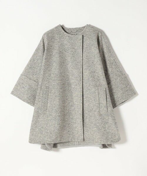 SHIPS / シップス その他アウター | quaranciel: スライバー ウール ミックス ノーカラー ケープ ハーフ コート | 詳細18