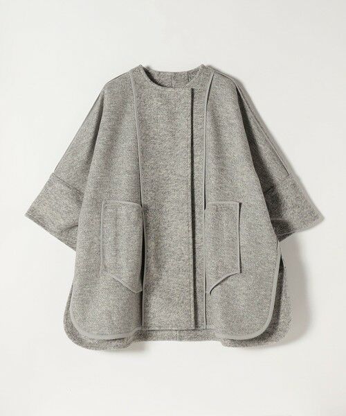 SHIPS / シップス その他アウター | quaranciel: スライバー ウール ミックス ノーカラー ケープ ハーフ コート | 詳細26