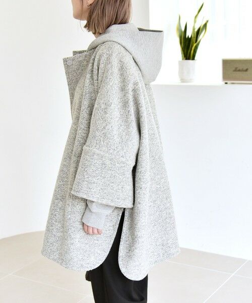 SHIPS / シップス その他アウター | quaranciel: スライバー ウール ミックス ノーカラー ケープ ハーフ コート | 詳細9