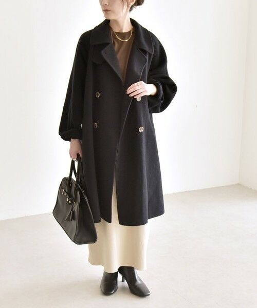 SHIPS / シップス その他アウター | 《追加予約》quaranciel: リバー スタンド & テーラード ダブルブレスト Aライン コート | 詳細1
