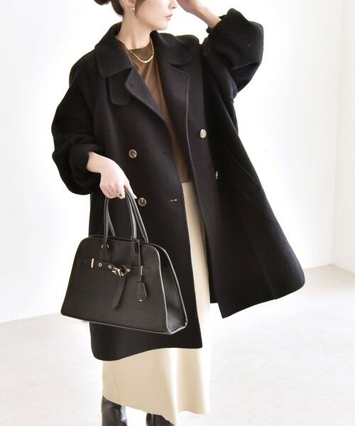 SHIPS / シップス その他アウター | 《追加予約》quaranciel: リバー スタンド & テーラード ダブルブレスト Aライン コート | 詳細8