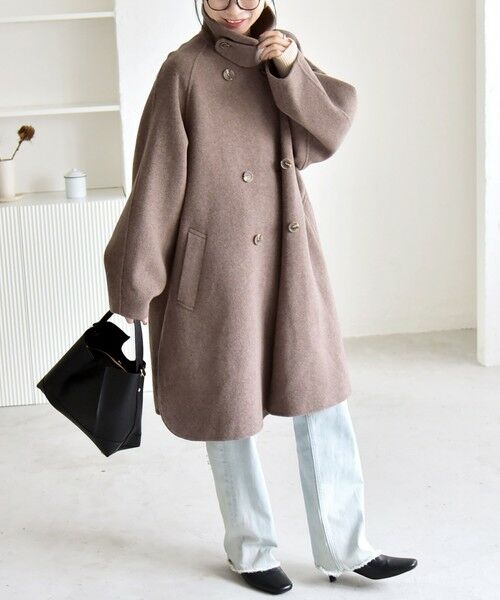 SHIPS / シップス その他アウター | 《追加予約》quaranciel: リバー スタンド & テーラード ダブルブレスト Aライン コート | 詳細17