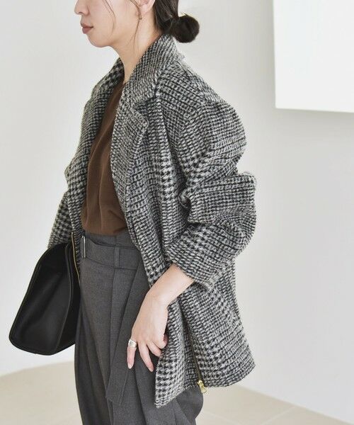 SHIPS / シップス その他アウター | quaranciel: ボンディング チェック ライダース コート | 詳細4