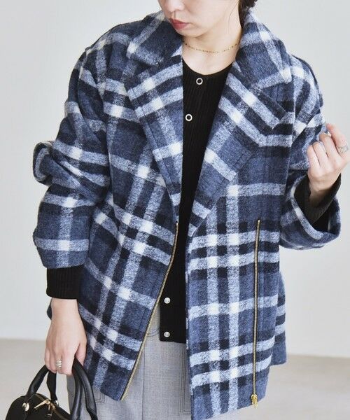 SHIPS / シップス その他アウター | quaranciel: ボンディング チェック ライダース コート | 詳細20