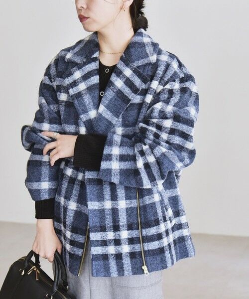 SHIPS / シップス その他アウター | quaranciel: ボンディング チェック ライダース コート | 詳細22