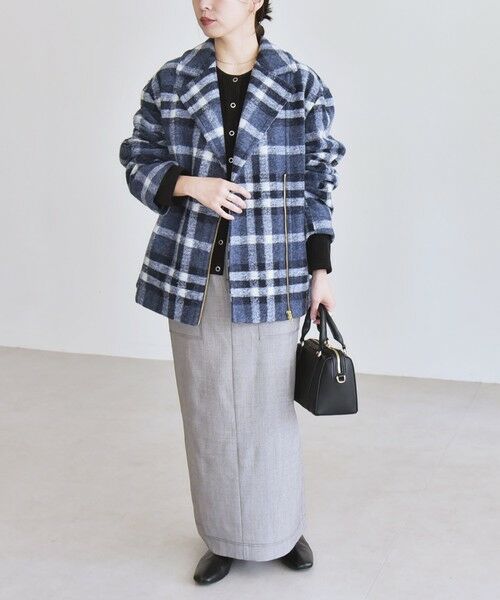 SHIPS / シップス その他アウター | quaranciel: ボンディング チェック ライダース コート | 詳細15