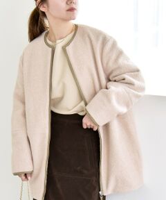 SHIPS / シップス その他アウター | quaranciel: ノーカラー パイピング ジップ コート