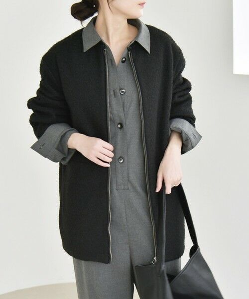 SHIPS / シップス その他アウター | quaranciel: ノーカラー パイピング ジップ コート | 詳細4