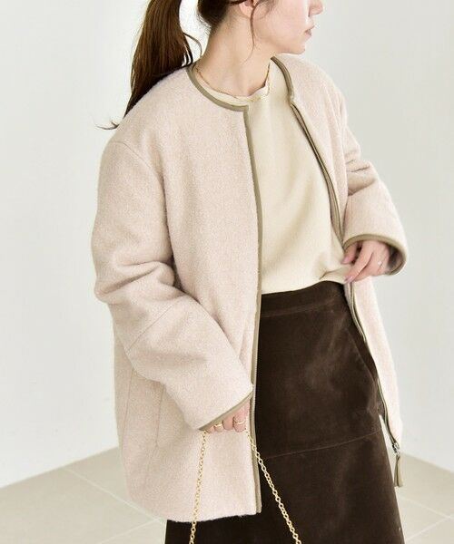 SHIPS / シップス その他アウター | quaranciel: ノーカラー パイピング ジップ コート | 詳細14