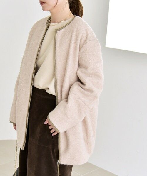 SHIPS / シップス その他アウター | quaranciel: ノーカラー パイピング ジップ コート | 詳細17