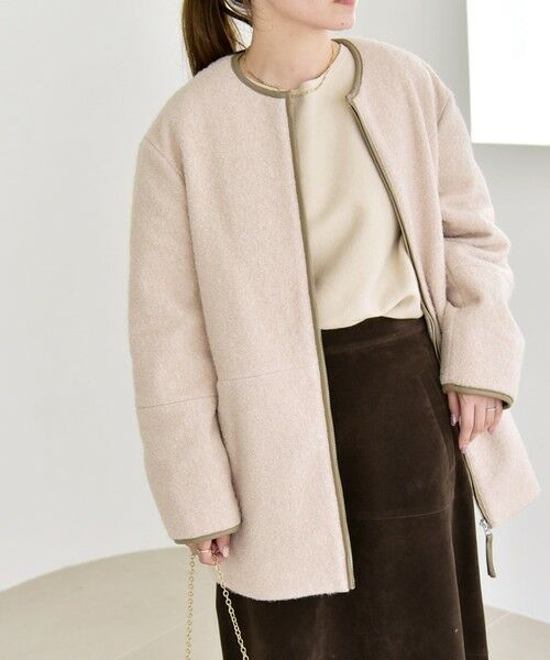 SHIPS / シップス その他アウター | quaranciel: ノーカラー パイピング ジップ コート | 詳細18