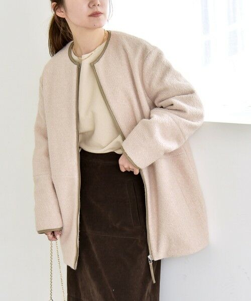 SHIPS / シップス その他アウター | quaranciel: ノーカラー パイピング ジップ コート | 詳細20