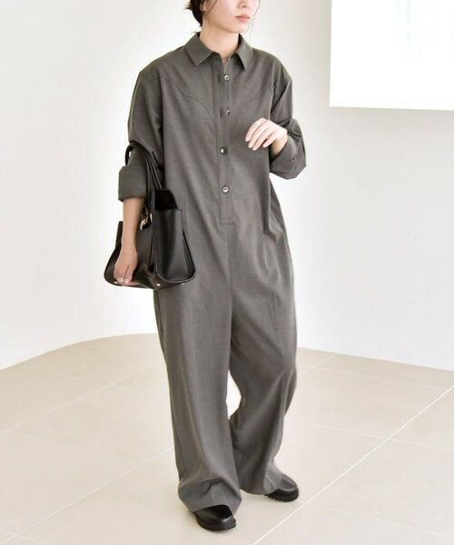 SHIPS / シップス サロペット・オールインワン | quaranciel:〈洗濯機可能〉レギュラーカラー ジャンプスーツ | 詳細3