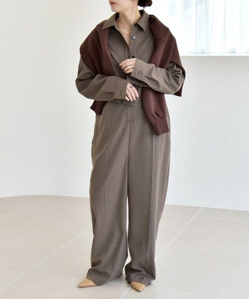 SHIPS / シップス サロペット・オールインワン | quaranciel:〈洗濯機可能〉レギュラーカラー ジャンプスーツ | 詳細18