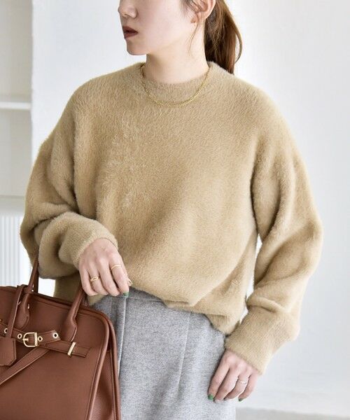 SHIPS / シップス ニット・セーター | quaranciel:〈手洗い可能〉ファーライク クルーネック ニット プルオーバー | 詳細8