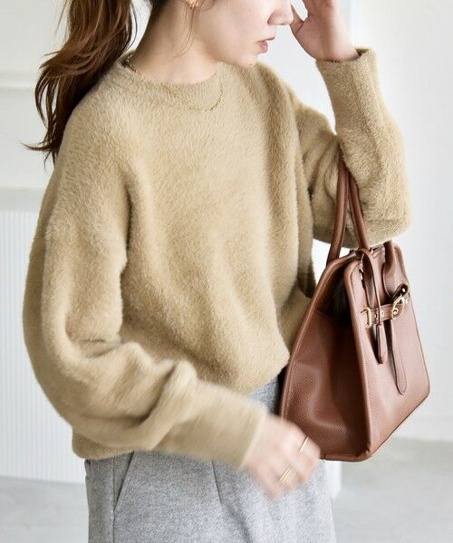 SHIPS / シップス ニット・セーター | quaranciel:〈手洗い可能〉ファーライク クルーネック ニット プルオーバー | 詳細9