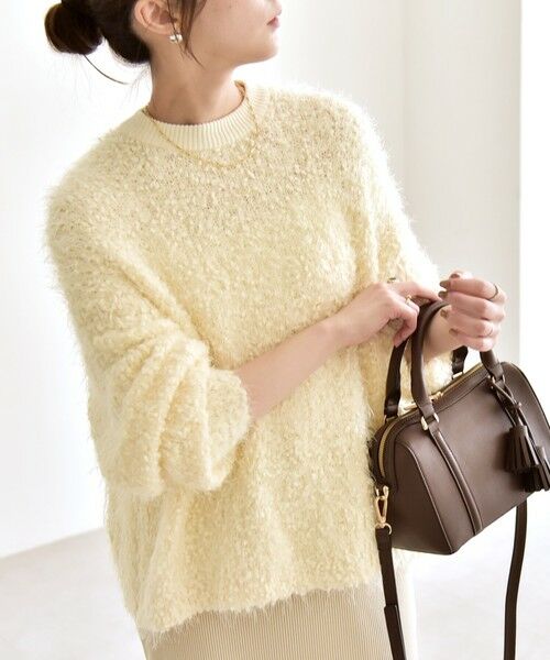 SHIPS / シップス ニット・セーター | quaranciel:〈手洗い可能〉ネップツイード クルーネック コンパクト ニット | 詳細3