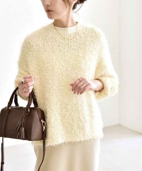 SHIPS / シップス ニット・セーター | quaranciel:〈手洗い可能〉ネップツイード クルーネック コンパクト ニット | 詳細8