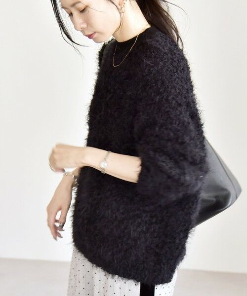 SHIPS / シップス ニット・セーター | quaranciel:〈手洗い可能〉ネップツイード クルーネック コンパクト ニット | 詳細17