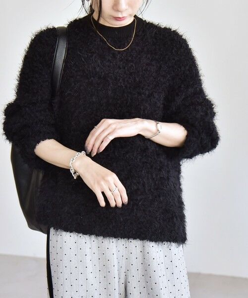 SHIPS / シップス ニット・セーター | quaranciel:〈手洗い可能〉ネップツイード クルーネック コンパクト ニット | 詳細21