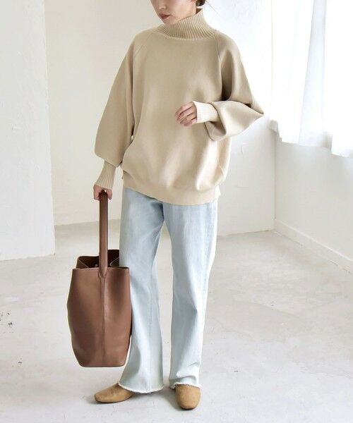 SHIPS / シップス ニット・セーター | quaranciel:〈洗濯機可能〉タートルネック ラグラン ロングリブ ニット プルオーバー | 詳細1