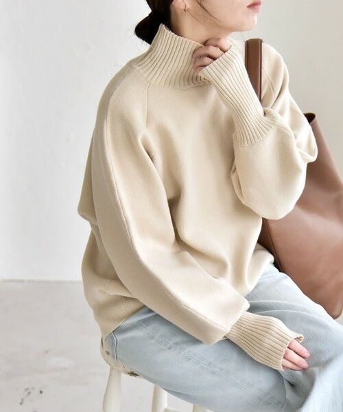 SHIPS / シップス ニット・セーター | quaranciel:〈洗濯機可能〉タートルネック ラグラン ロングリブ ニット プルオーバー | 詳細9