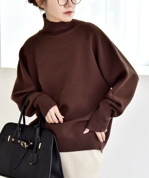 SHIPS / シップス ニット・セーター | quaranciel:〈洗濯機可能〉タートルネック ラグラン ロングリブ ニット プルオーバー | 詳細30