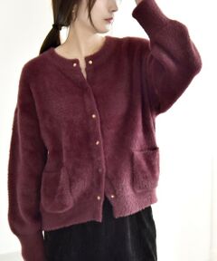 SHIPS / シップス カーディガン・ボレロ | quaranciel:〈手洗い可能〉ファーライク クルーネック スナップ ニット カーディガン