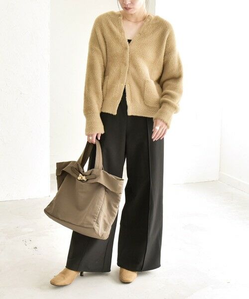 SHIPS / シップス カーディガン・ボレロ | quaranciel:〈手洗い可能〉ファーライク クルーネック スナップ ニット カーディガン | 詳細1