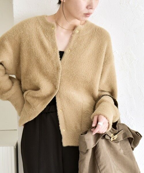 SHIPS / シップス カーディガン・ボレロ | quaranciel:〈手洗い可能〉ファーライク クルーネック スナップ ニット カーディガン | 詳細10