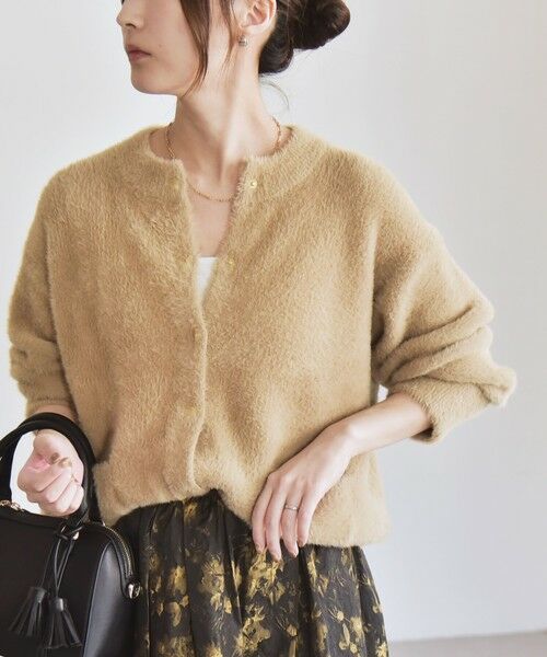 SHIPS / シップス カーディガン・ボレロ | quaranciel:〈手洗い可能〉ファーライク クルーネック スナップ ニット カーディガン | 詳細12