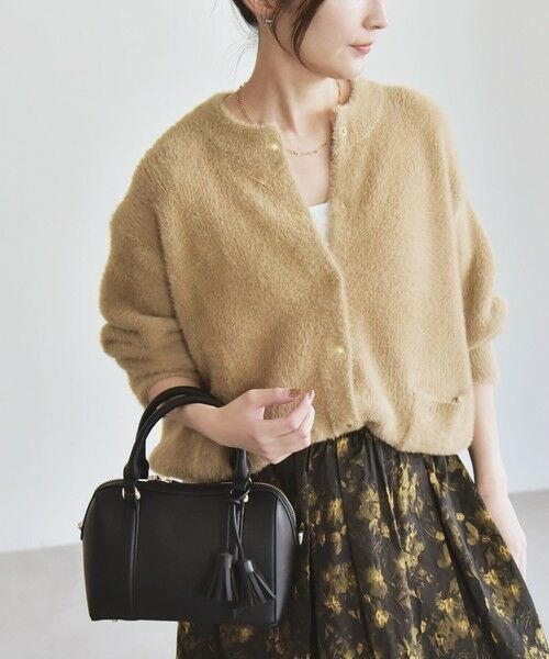 SHIPS / シップス カーディガン・ボレロ | quaranciel:〈手洗い可能〉ファーライク クルーネック スナップ ニット カーディガン | 詳細13